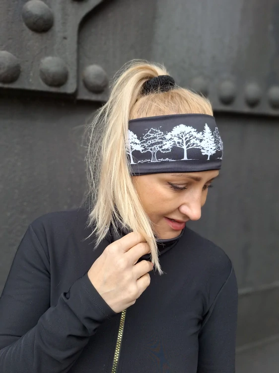 Sportovní čelenka Stromy bílé