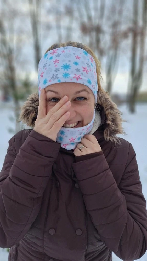 Zimní čelenka Sněhové vločky