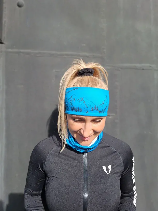 Sportovní čelenka Horské dobrodružství - Modrá