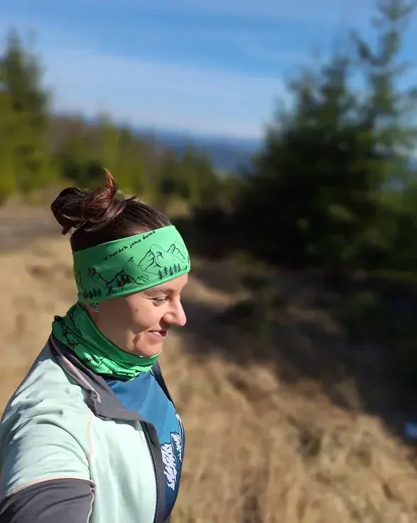 Sportovní čelenka Horské dobrodružství - Zelená