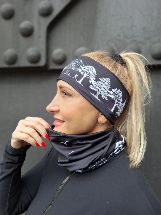 Sportovní čelenka Stromy bílé