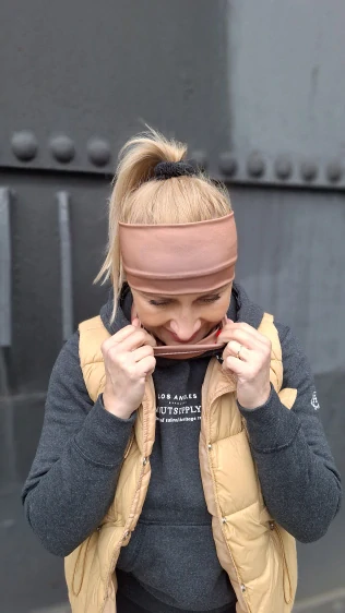 Sportovní čelenka Jednobarevná - Mocha