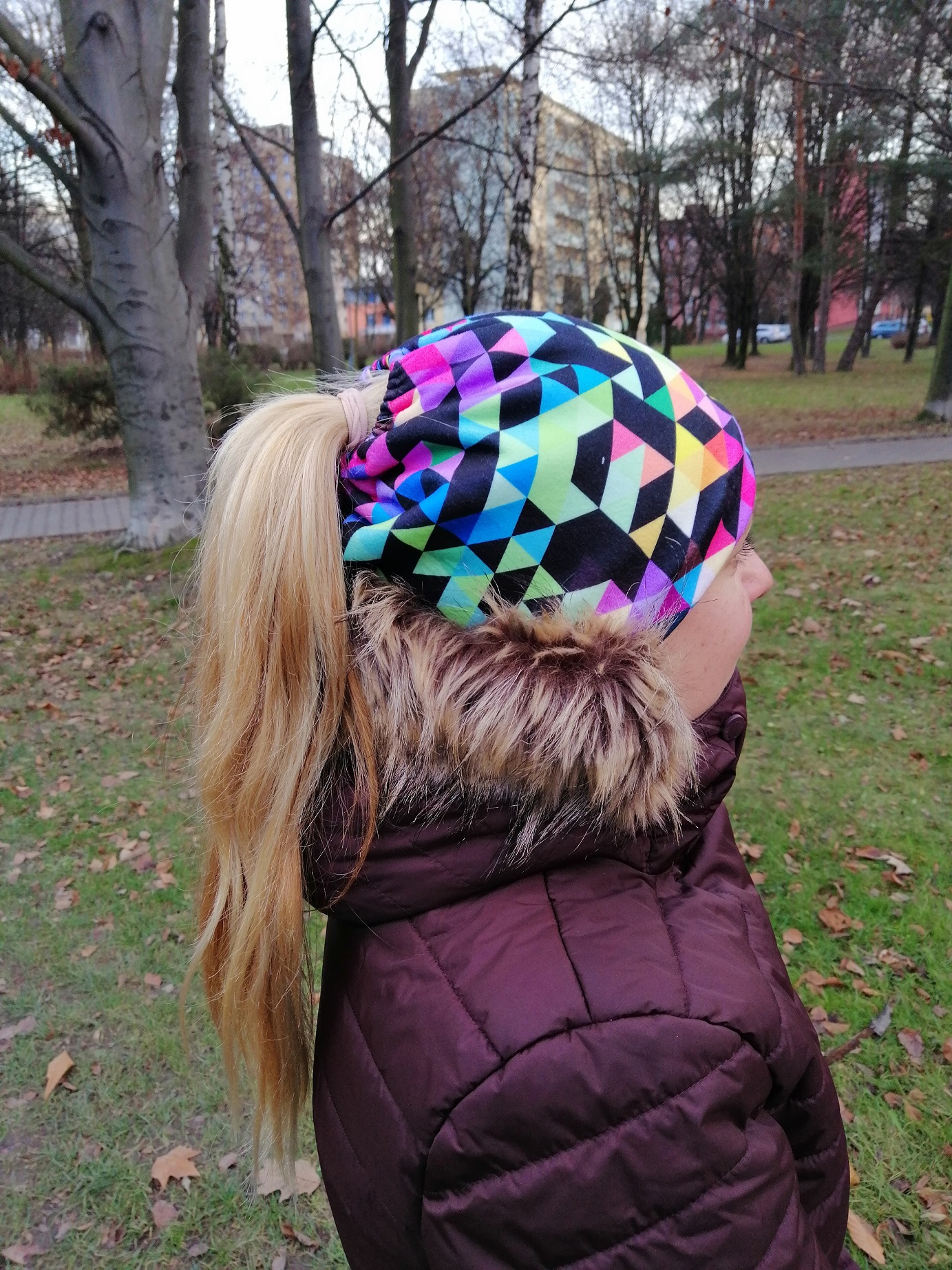 Zimní culíkovka a nákrčník 2v1 - Digi trojúhelníky