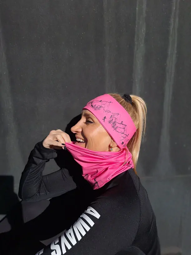 Sportovní čelenka Horské dobrodružství - Růžová