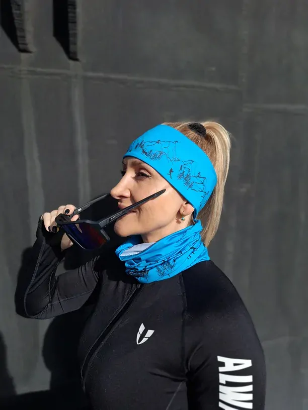 Sportovní čelenka Horské dobrodružství - Modrá