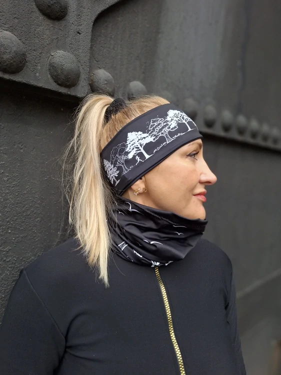 Sportovní čelenka Stromy bílé