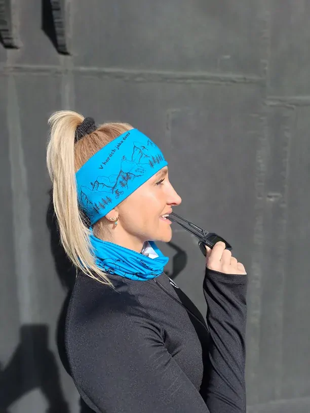 Sportovní čelenka Horské dobrodružství - Modrá