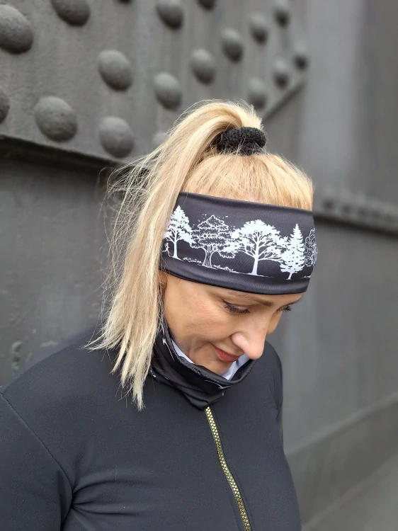 Sportovní čelenka Stromy bílé