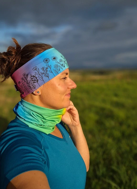 Sportovní nákrčník Duhové Květinky