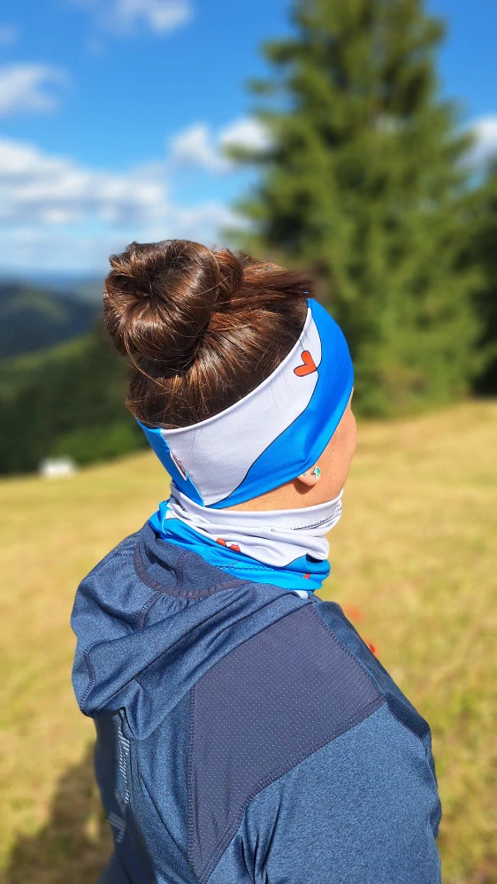 Sportovní čelenka Vlny - Modrá