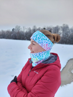 Zimní Sada - Duhové lístky na bílé