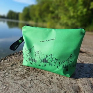 Velká nepromokavá taštička - Horské dobrodružství - Zelená