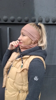 Sportovní jednobarevný nákrčník - Mocha